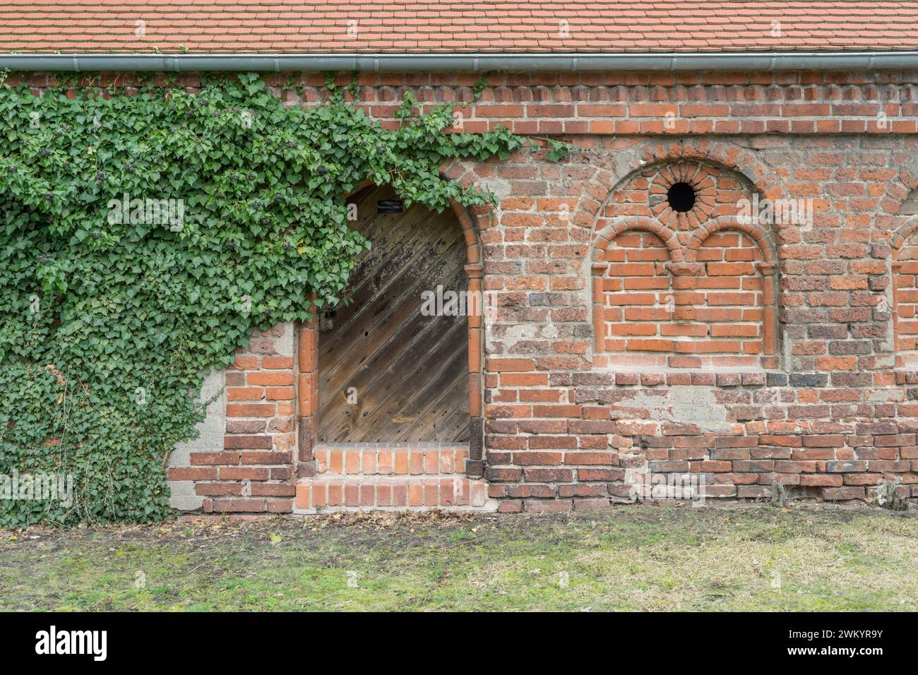 Detail of the Romanesque church of St. Nicholas in Sandau, Altmark, Saxony-Anhalt, Germany Stock Photo