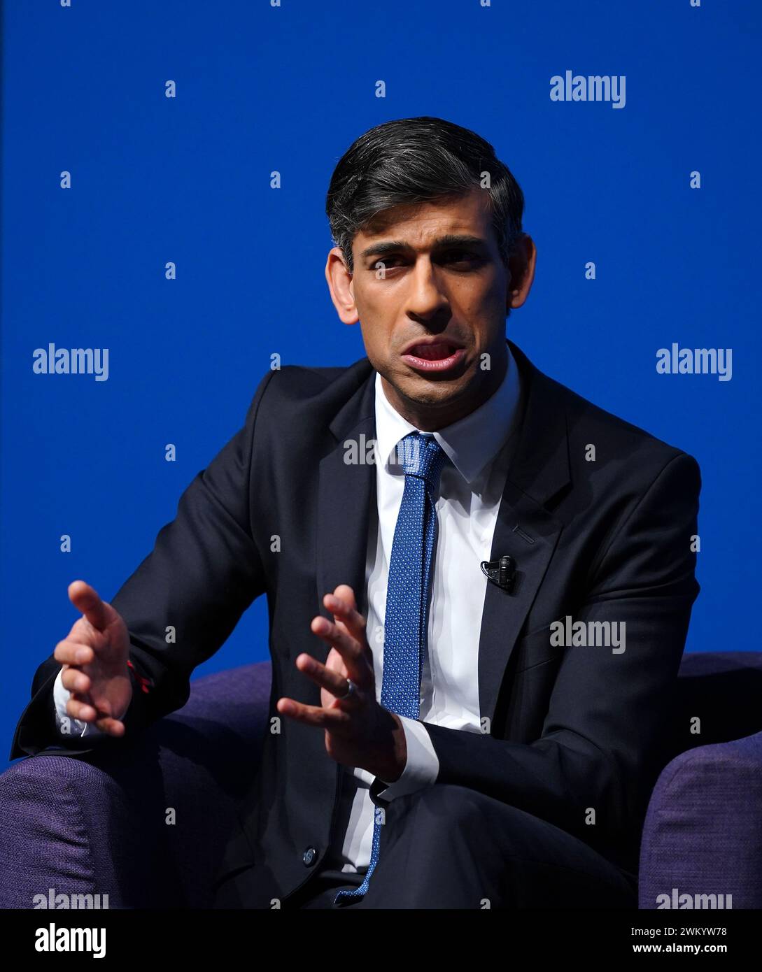 Prime Minister Rishi Sunak during a Q&A with Joanna Swash, group CEO of