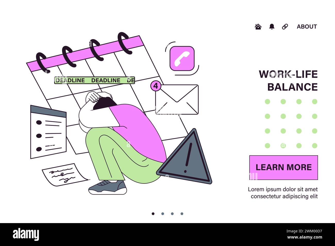 Employee efficiency web or landing. Business employee productive ...