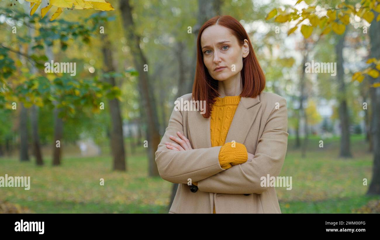 Offended woman crossing arms hi-res stock photography and images - Alamy