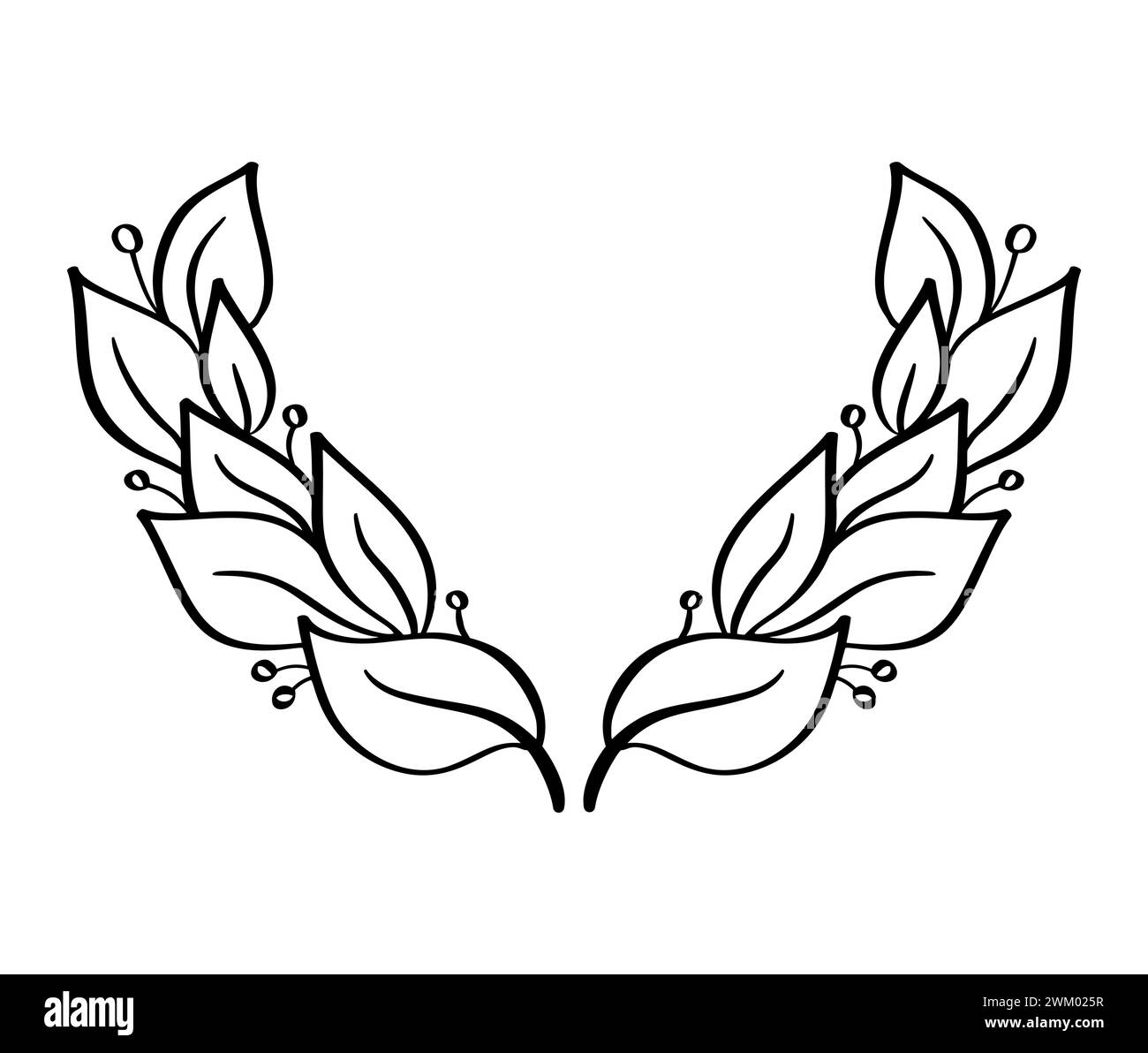 Black hand drawn laurel wreath winner frame. depicting achievement ...
