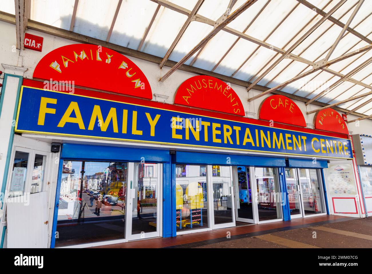The Family Entertainment Centre entrance at South Parade Pier, Southsea