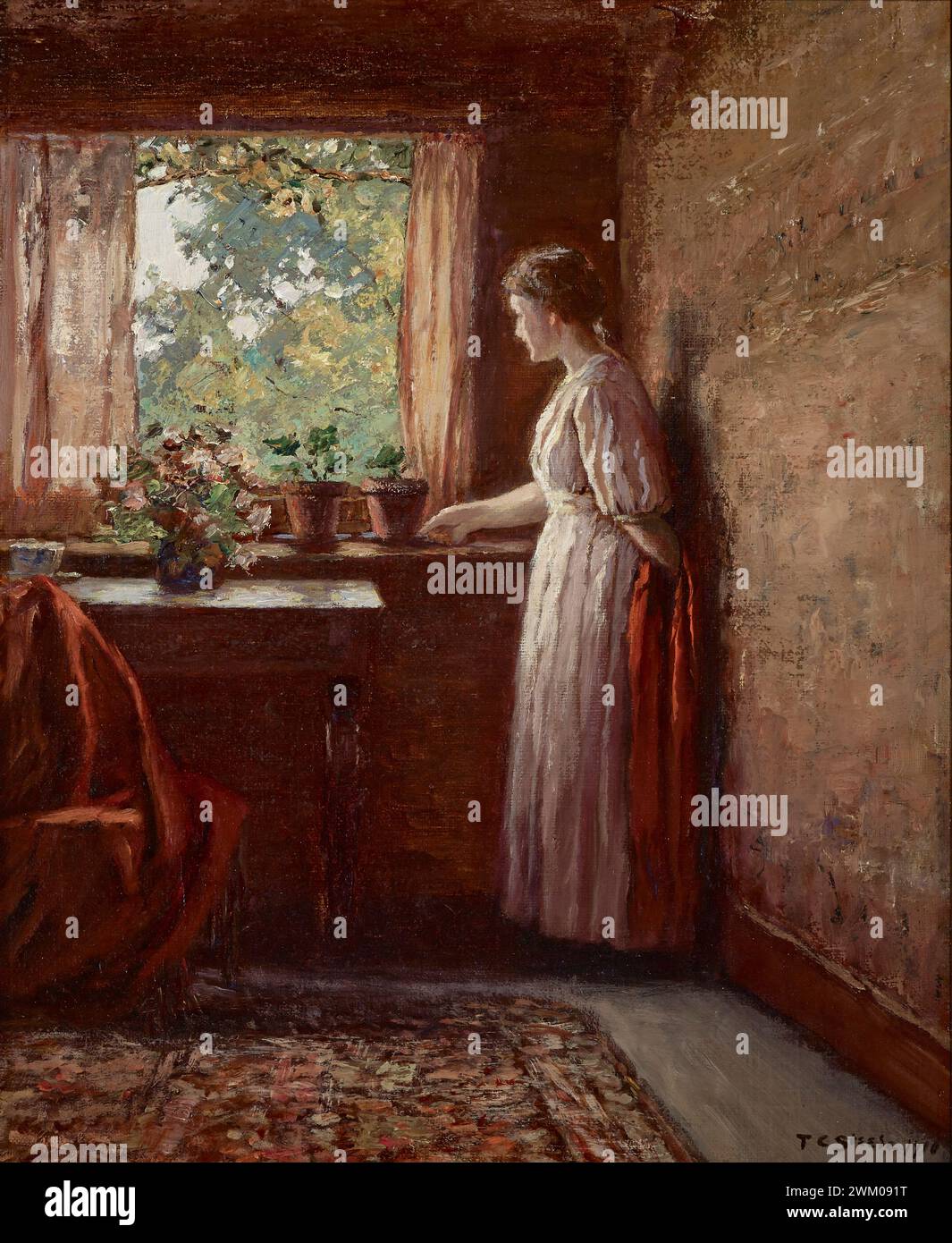 The Girl by the Window  1910  T. C. Steele (US) Stock Photo