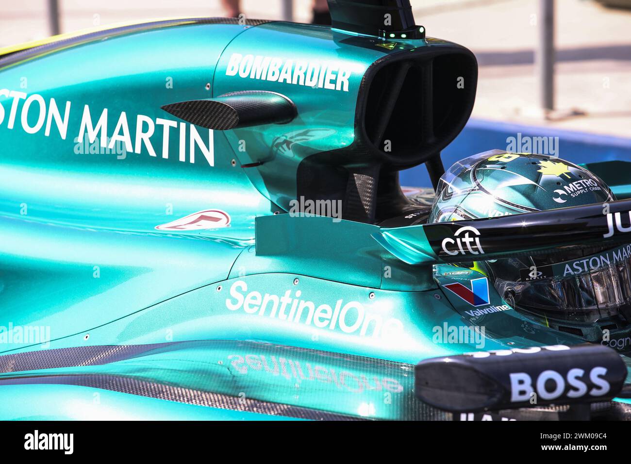 Aston Martin F1 Team AMR23, mechanical detail of air duct during the ...