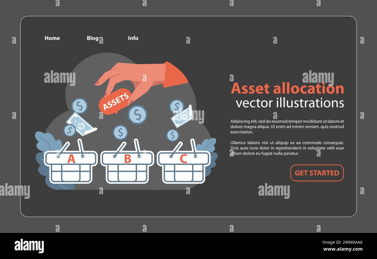 Asset allocation concept. Hand distributing financial assets across ...