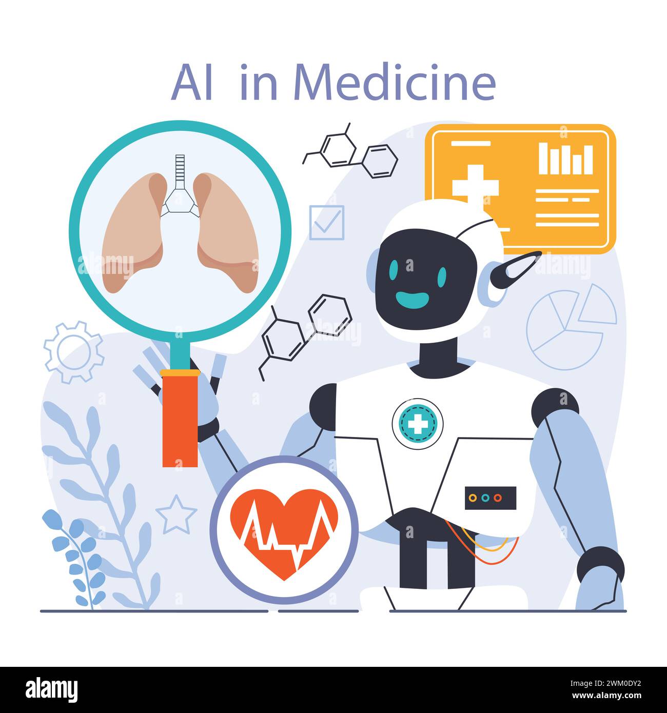 Ai Integration. Artificial Intelligence And Human Synergy. Health ...