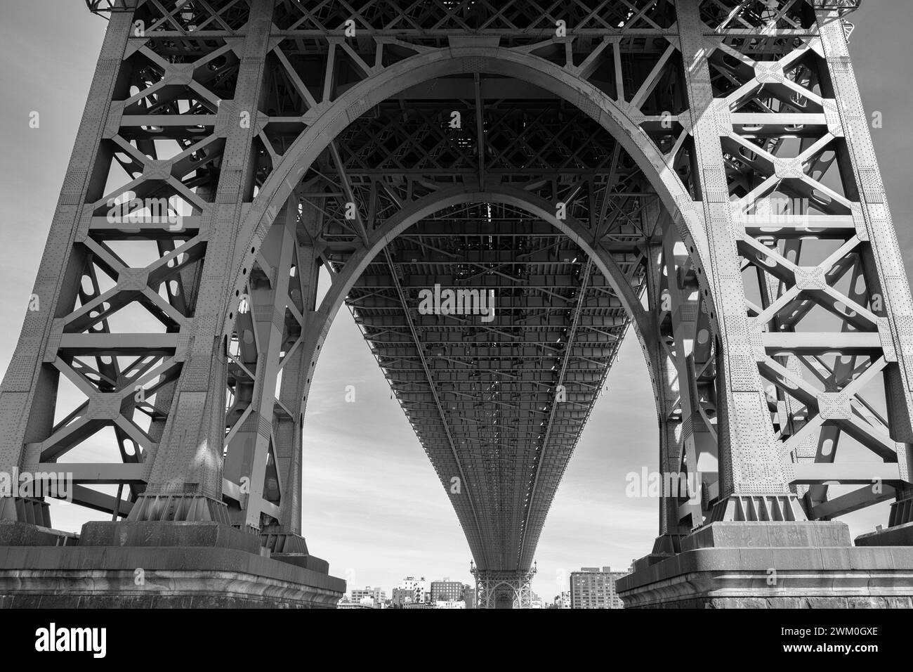 The Williamsburg Bridge connecting Manhattan to Brooklyn, NY Stock Photo