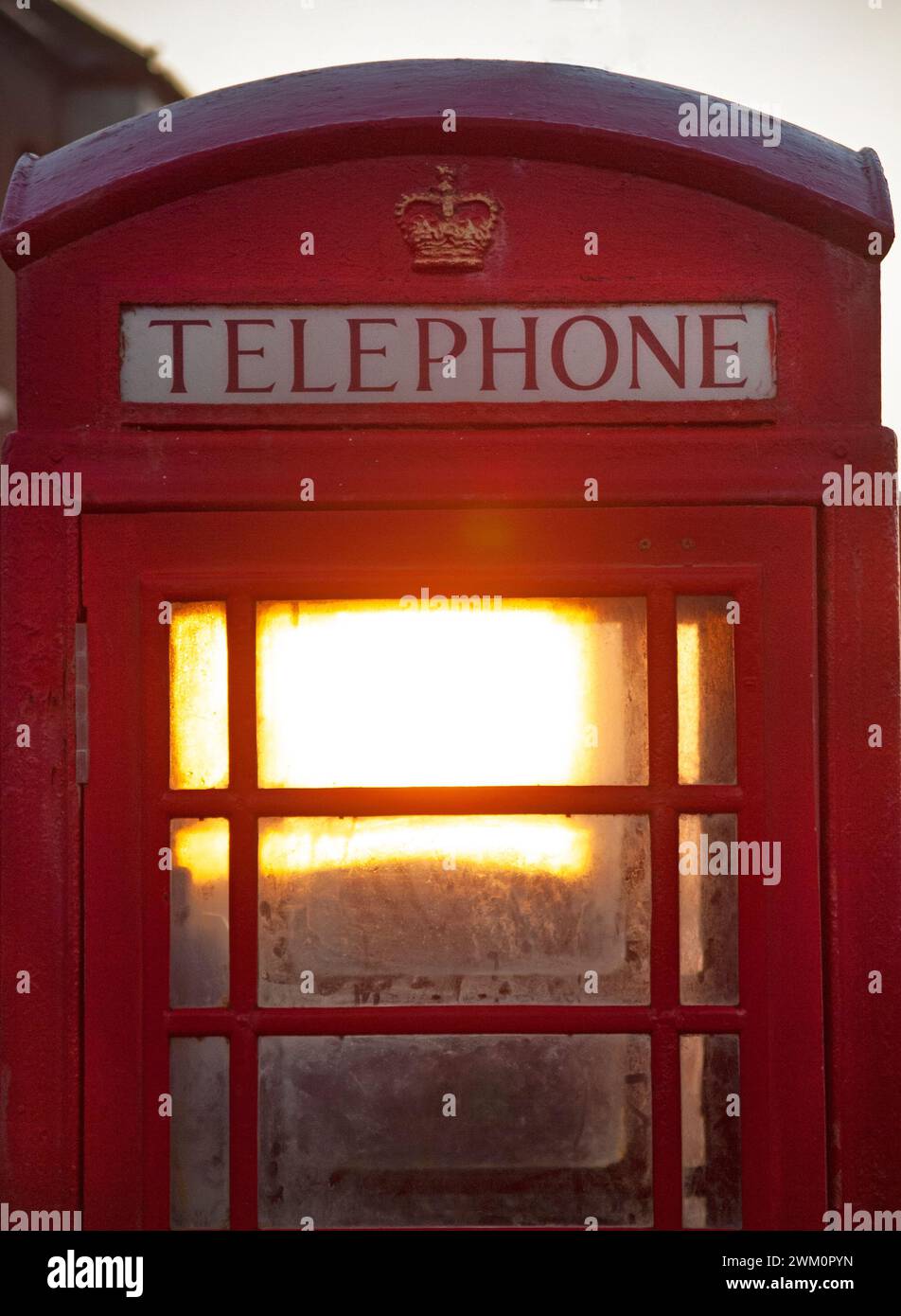 A telephone box at Birling Gap Stock Photo