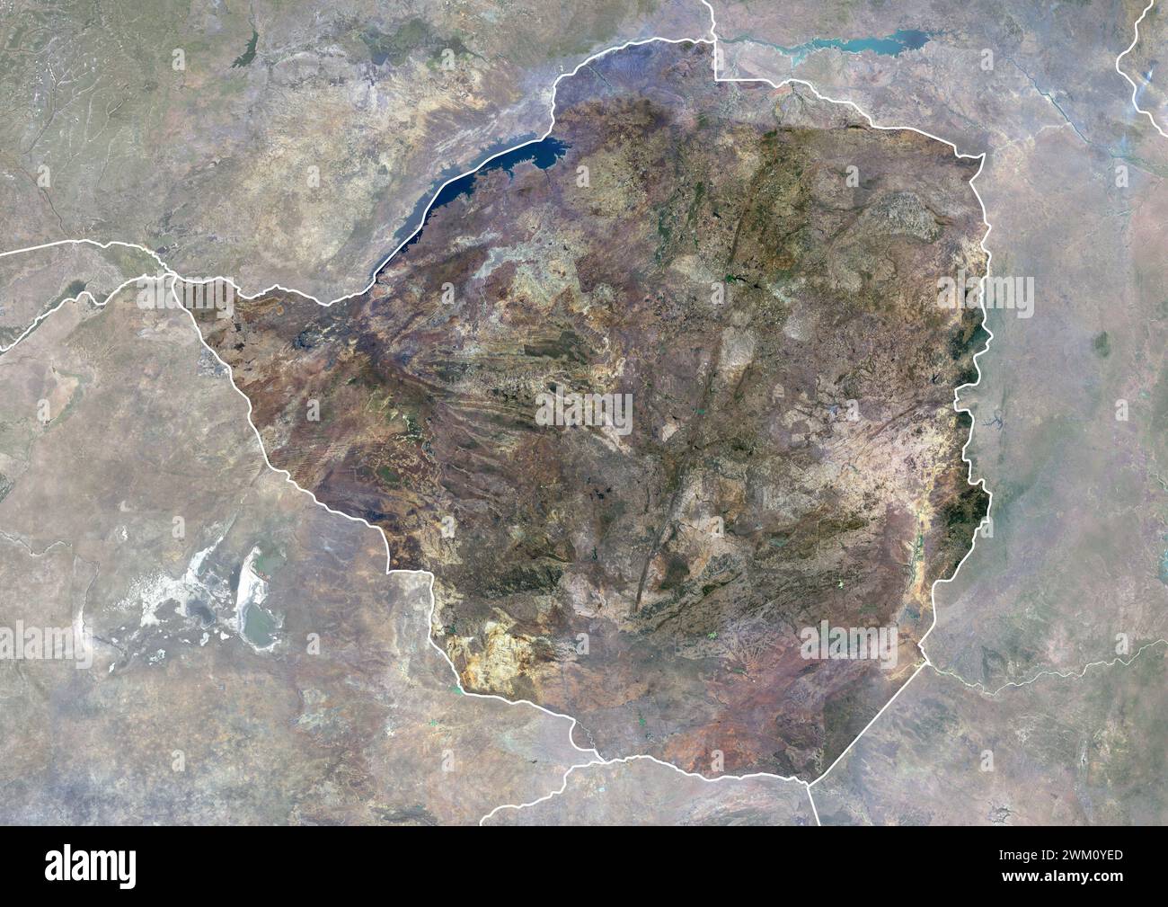 Zimbabwe map satellite geography hi-res stock photography and images ...