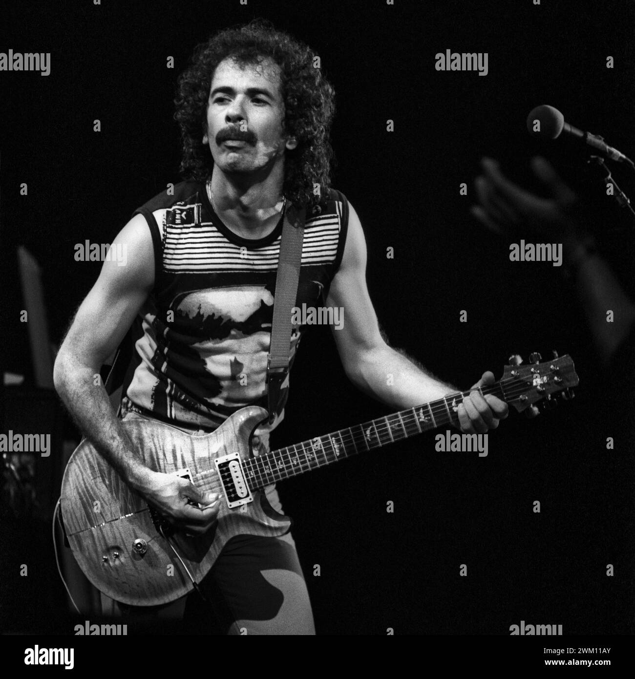 3824862 Carlos Santana; (add.info.: Rock guitarist Carlos Santana performing (about 1985) / Il chitarrista Carlos Santana in concerto (1985 circa)); © Marcello Mencarini. All rights reserved 2024. Stock Photo