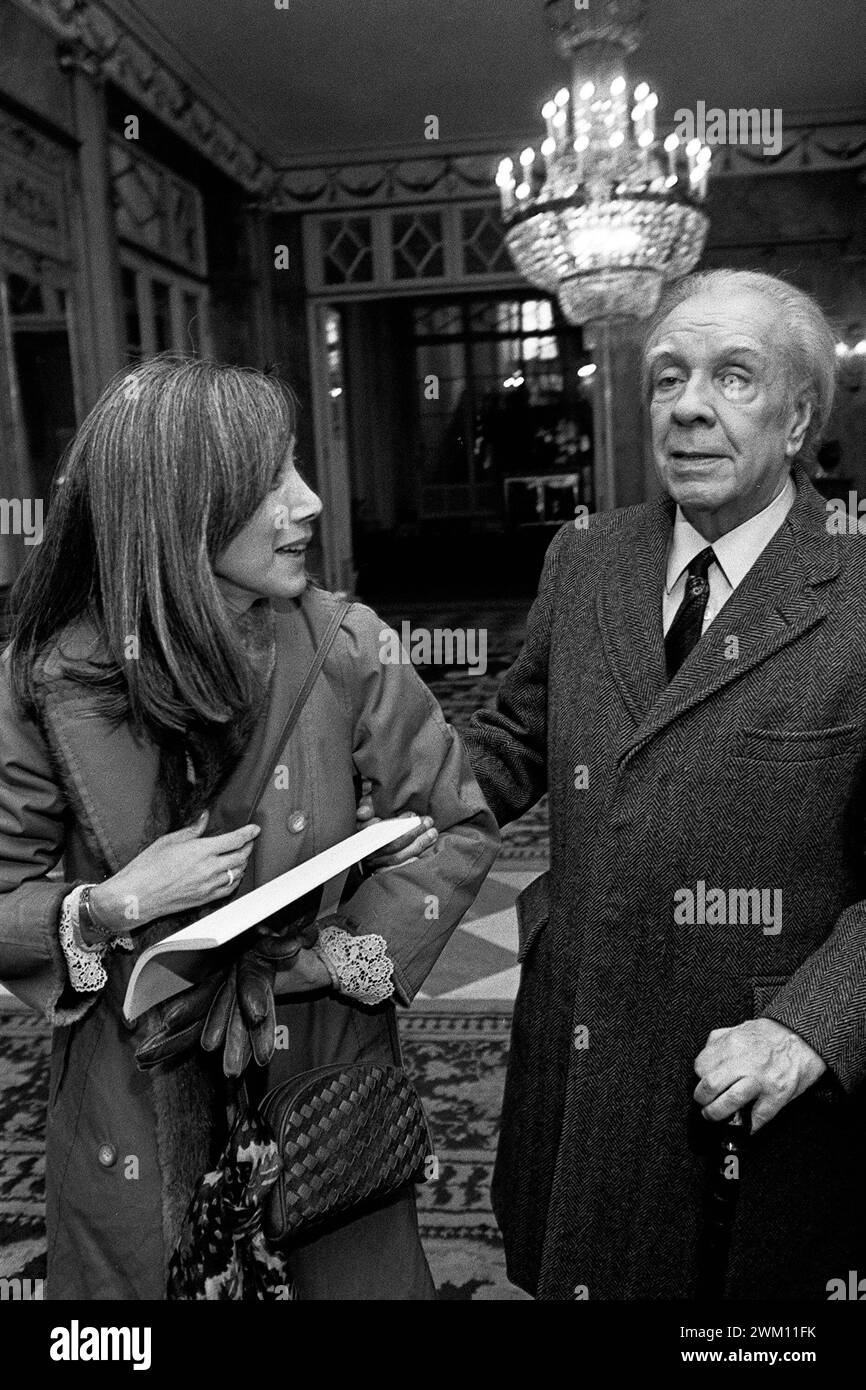 3825292 Jorge Luis Borges; (add.info.: Rome, 1981. Argentinian writer ...