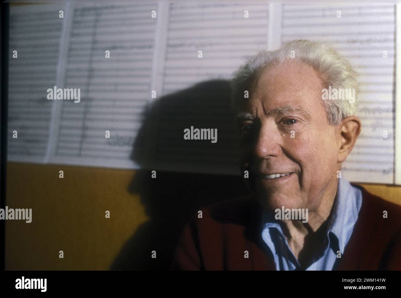3828000 Elliott Carter; (add.info.: Rome, about 1980. American composer Elliott Carter / Rome, 1980. Il compositore Elliott Carter); © Marcello Mencarini. All rights reserved 2024. Stock Photo