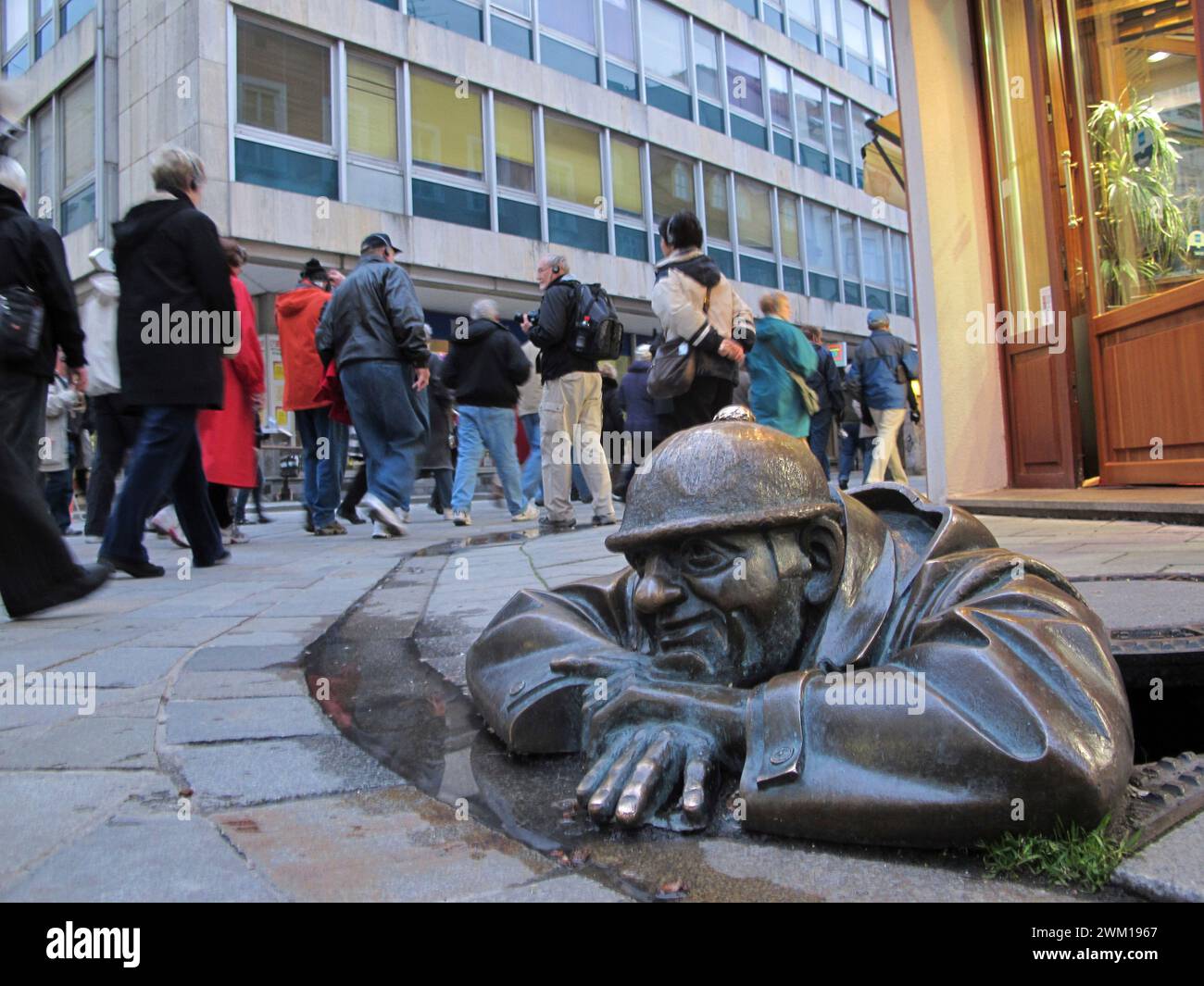 4065551 Bratislava, 2010. Quirky statues in Bratislava: Cumil (the watcher); (add.info.: Bratislava Bratislava, 2010. Statue strane di Bratislava: Cumil (l'osservatore)); © Marcello Mencarini. All rights reserved 2024. Stock Photo