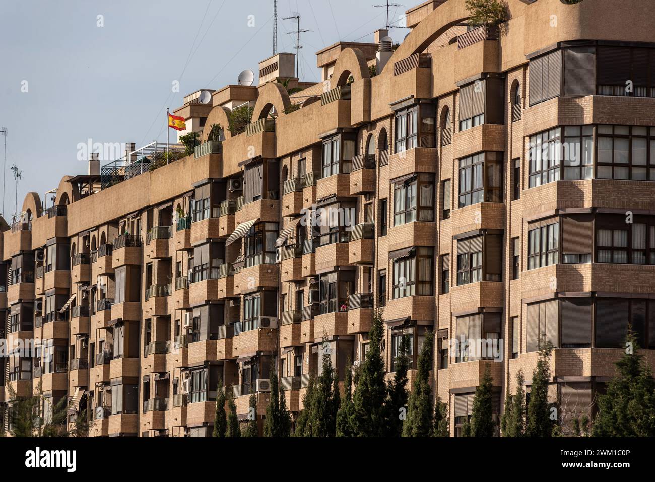 Valencia, February 18th 2024: Apartment block Stock Photo