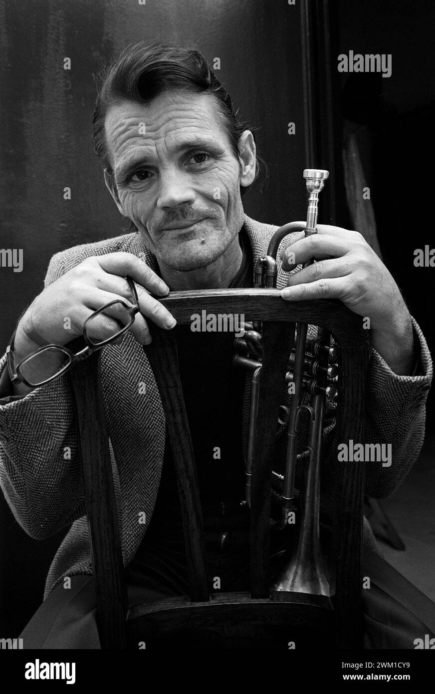 4067289 Rome, 1982. Jazz trumpeter Chet Baker (photo); (add.info.: Rome; Roma, Italy; Italia,   Roma, 1982. Il trombettista jazz Chet Baker); © Marcello Mencarini. All rights reserved 2024. Stock Photo
