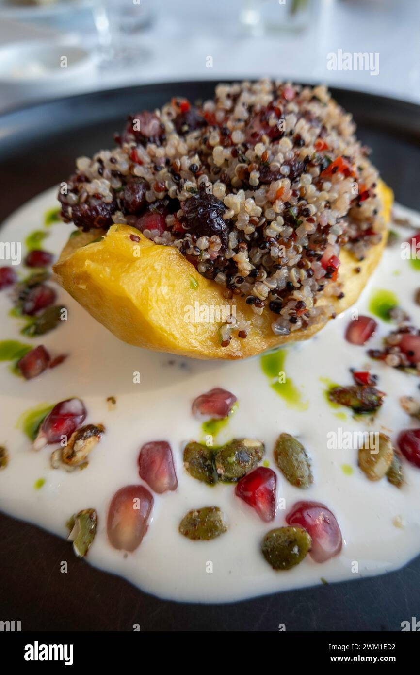 Gourmet Appetizer, Robert Restaurant, NYC, USA, 2024 Stock Photo