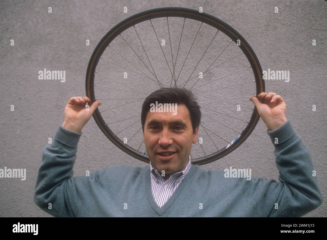 4069465 Brussels, 1990. Former cycling champion Eddy Merckx (photo); (add.info.: Brussels; Bruxelles, Belgium; Belgio,   Bruxelles, 1990. L'ex campione di ciclismo Eddy Merckx); © Marcello Mencarini. All rights reserved 2024. Stock Photo