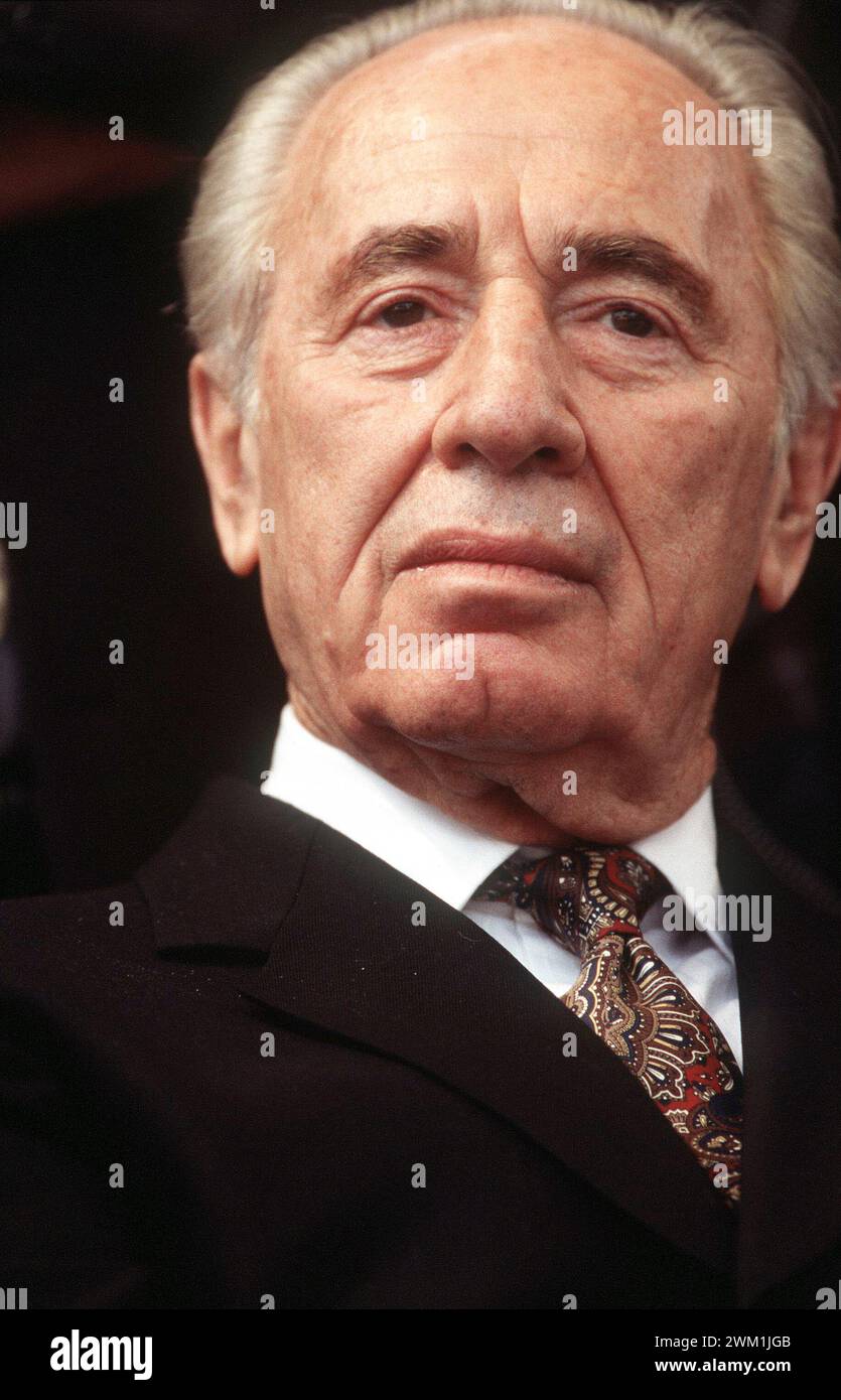 4069739 Israeli politician Shimon Peres, 1999 (photo); (add.info.: Il politico israeliano Shimon Peres, 1999); © Marcello Mencarini. All rights reserved 2024. Stock Photo