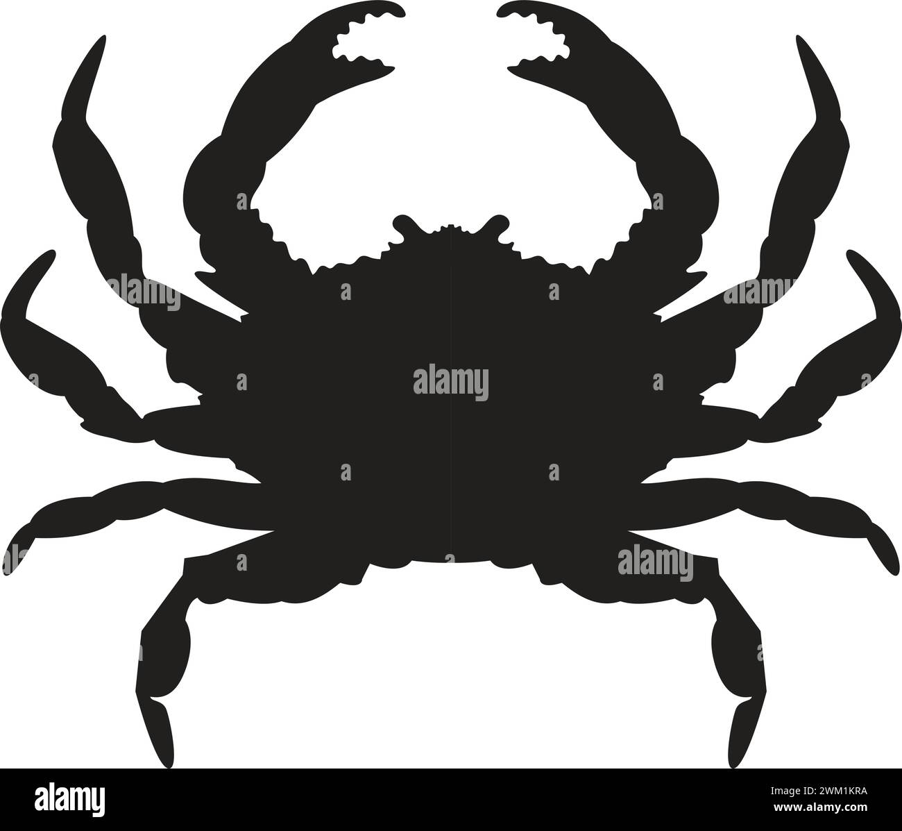 vector crab silhouette isolated on white background. logo. crab icon ...