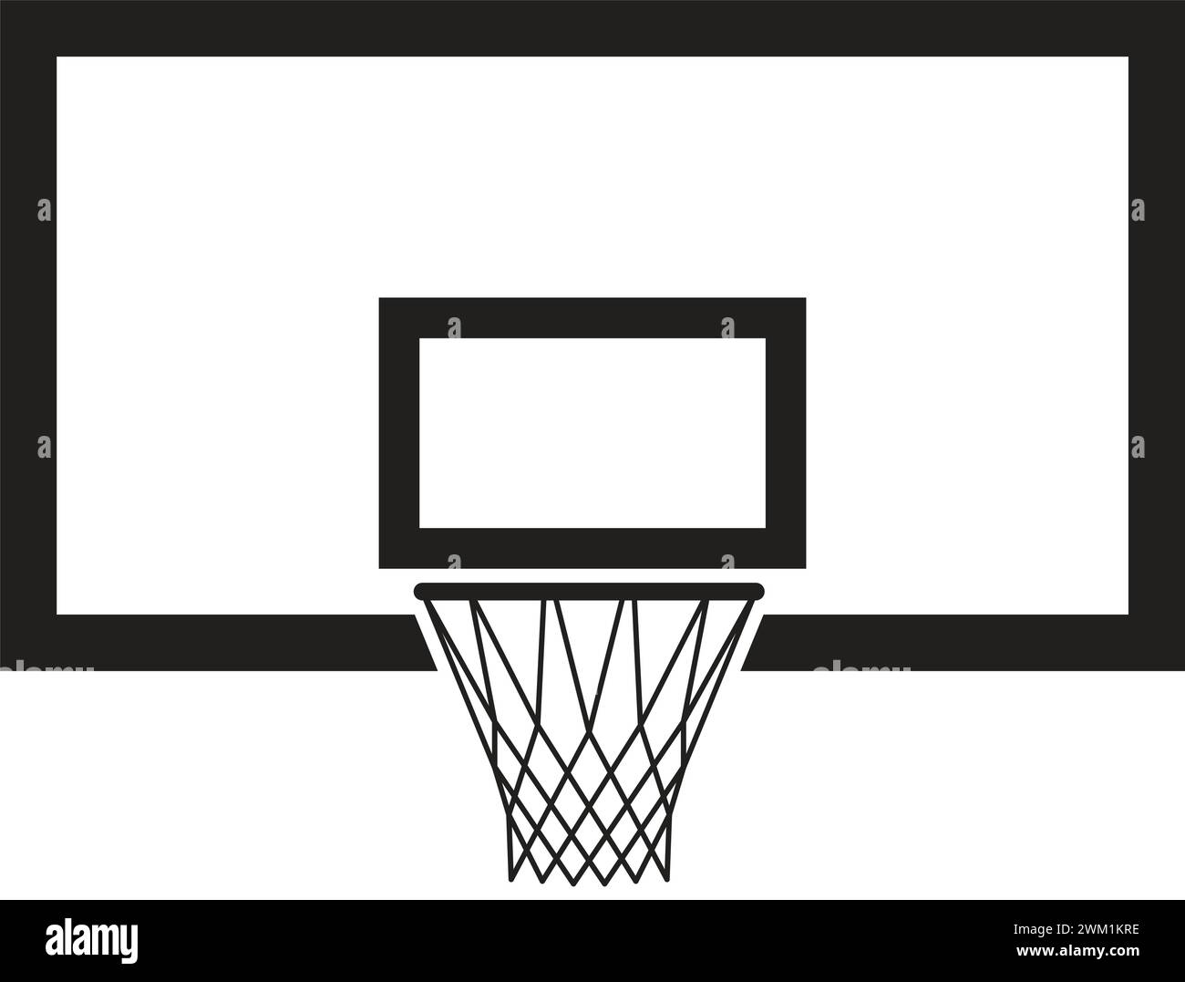 vector basketball backboard and hoop isolated on white background. basketball game Stock Vector