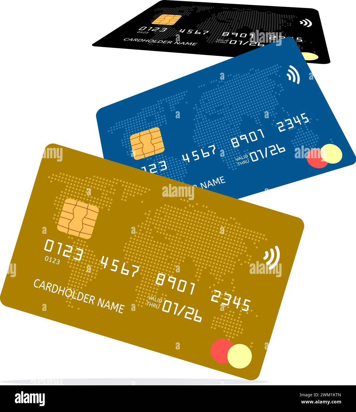 vector realistic bank credit card template isolated on white background