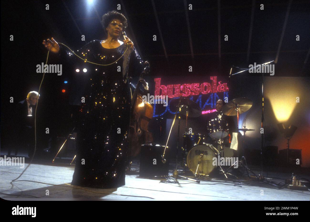 MME4700837 Jazz singer Ella Fitzgerald in concert in Viareggio around 1980; (add.info.: Jazz singer Ella Fitzgerald in concert in Viareggio around 1980); © Marcello Mencarini. All rights reserved 2023. Stock Photo