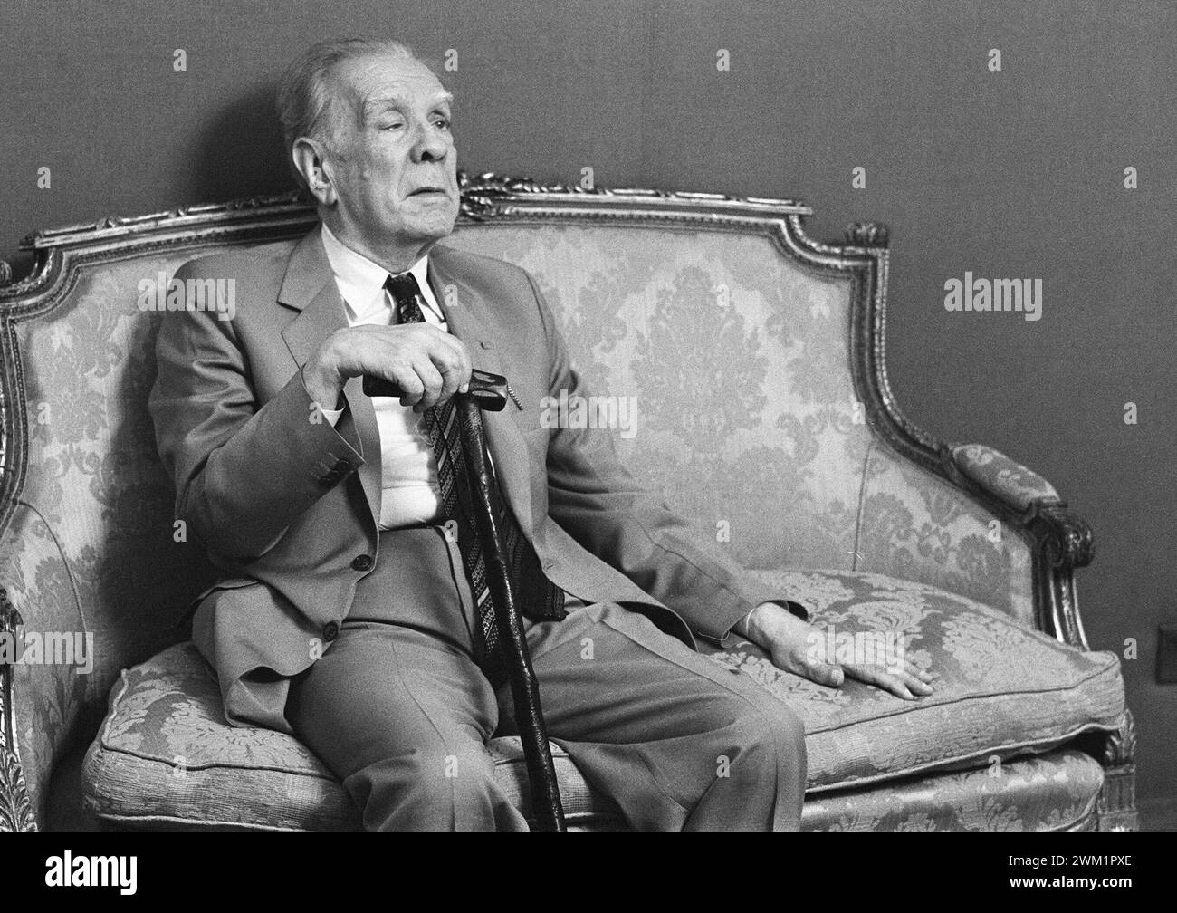MME4707278 Portrait of Argentine writer Jorge Luis Borges in Rome, 1981.; (add.info.: Portrait of Argentine writer Jorge Luis Borges in Rome, 1981.); © Marcello Mencarini. All rights reserved 2023. Stock Photo