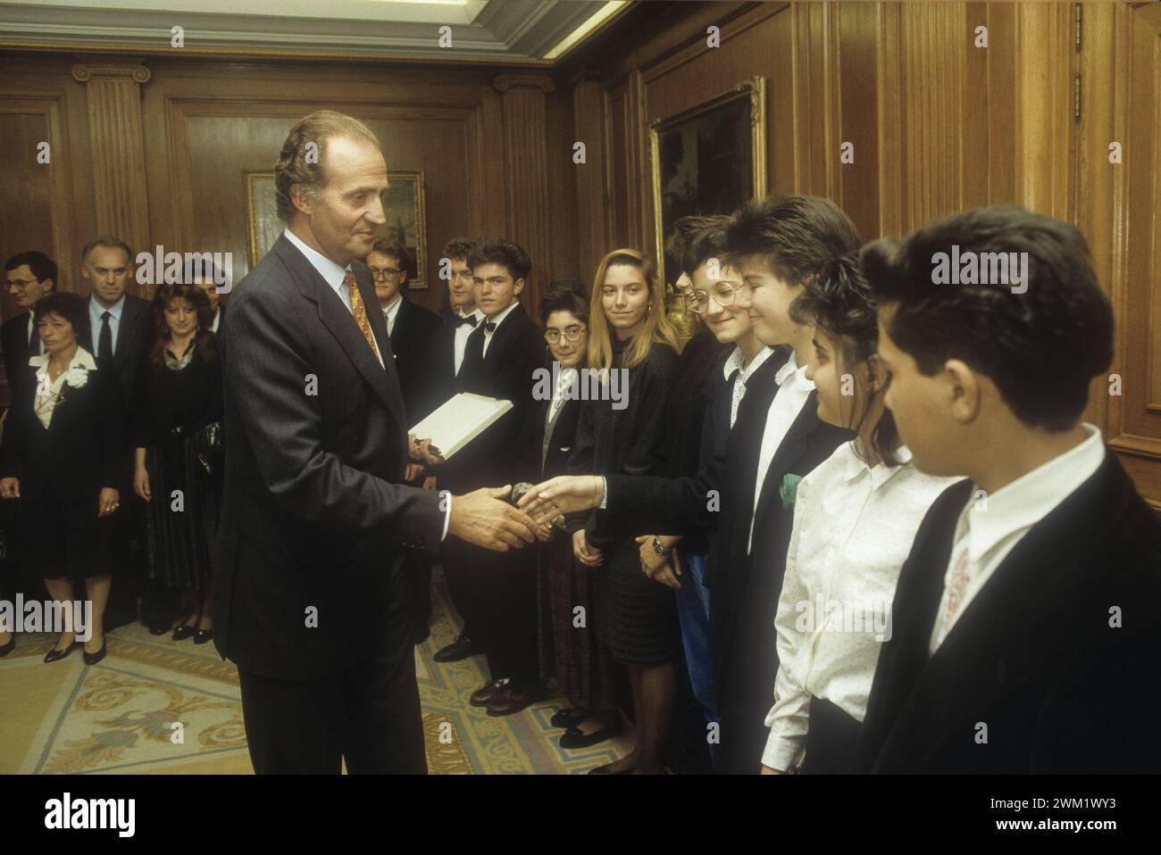 MME4736128 Palace of Zarzuela (Madrid). King Juan Carlos of Spain (1989)/Palazzo della Zarzuela (Madrid). Il re Juan Carlos di Spagna (1989) -; (add.info.: Palace of Zarzuela (Madrid). King Juan Carlos of Spain (1989)/Palazzo della Zarzuela (Madrid). Il re Juan Carlos di Spagna (1989) -); © Marcello Mencarini. All rights reserved 2024. Stock Photo