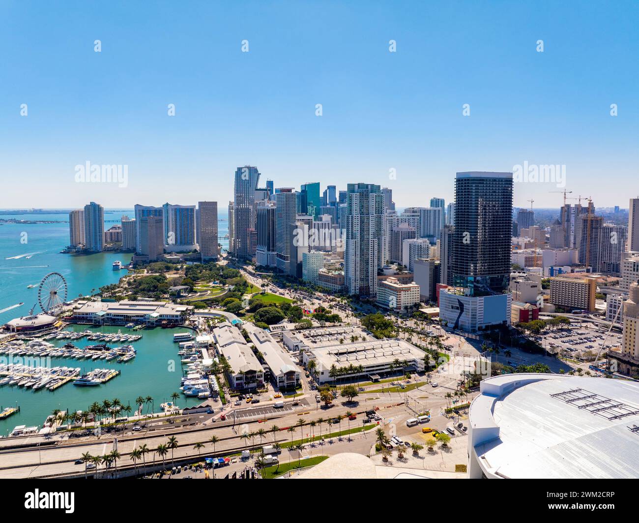 Bayfront park miami aerial hi-res stock photography and images - Alamy