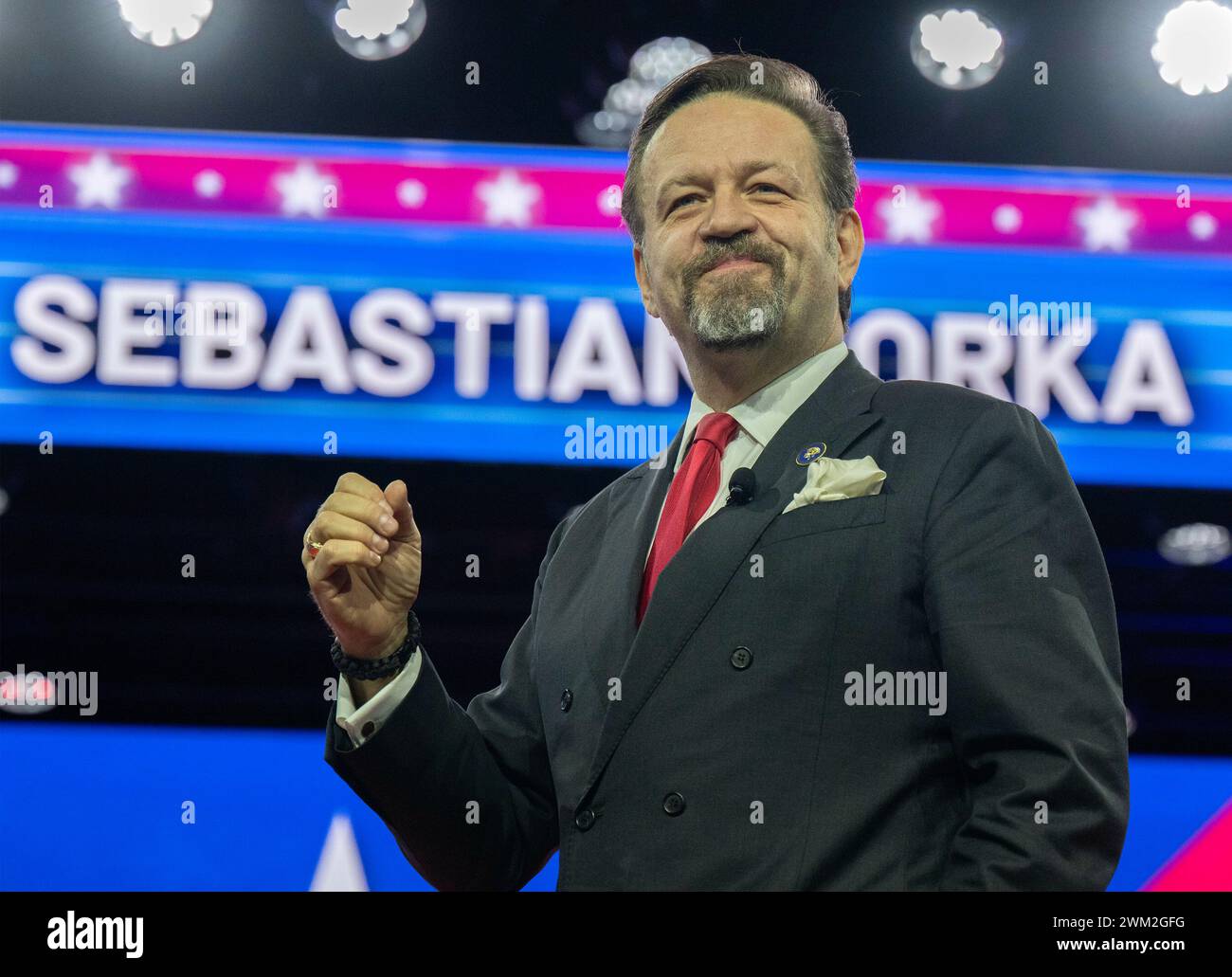 National Harbor, Maryland, USA. 23rd Feb, 2024. Sebastian Gorka, Host