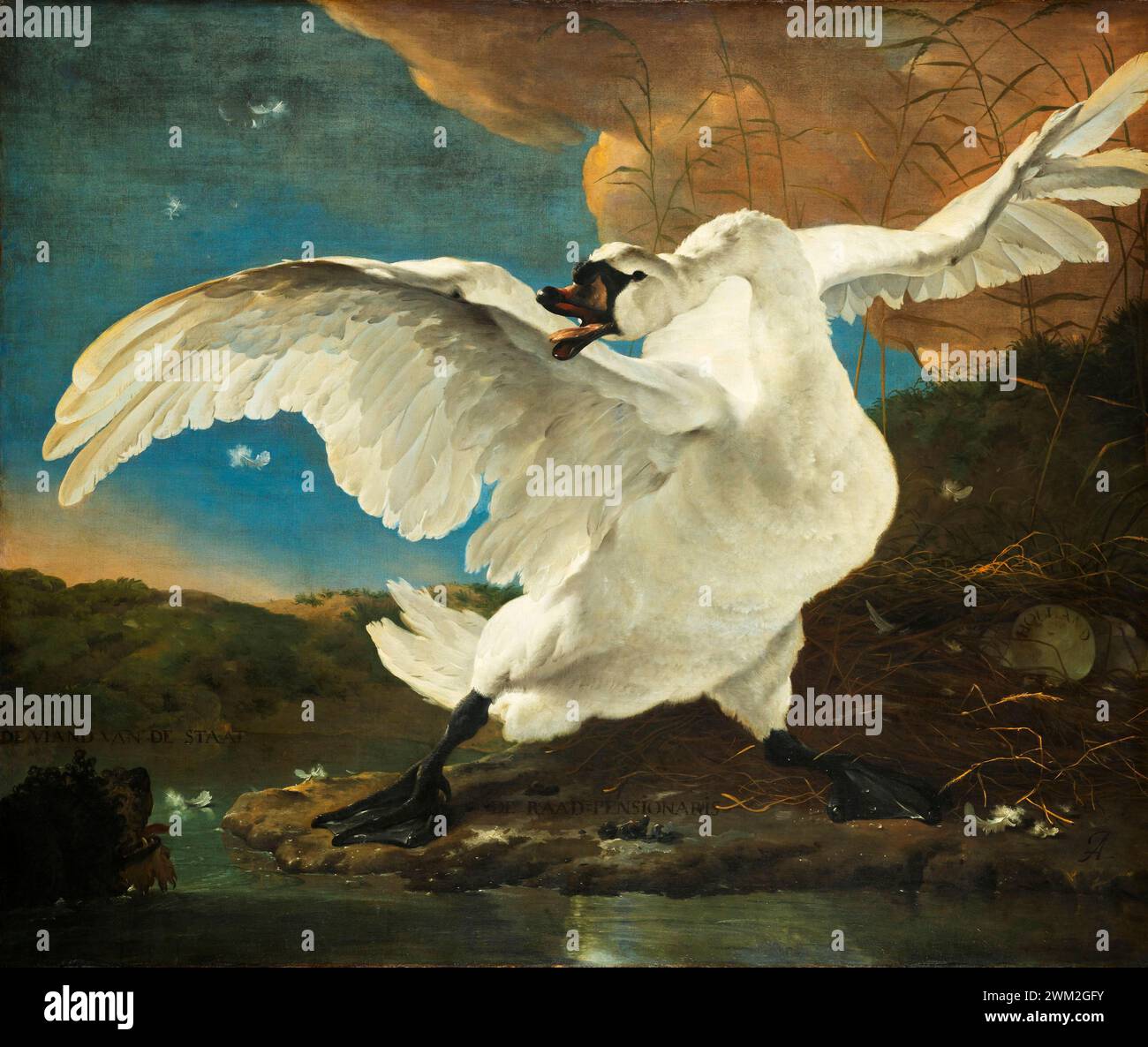 The Threatened Swan. Jan Asselijn. c. 1650. Stock Photo