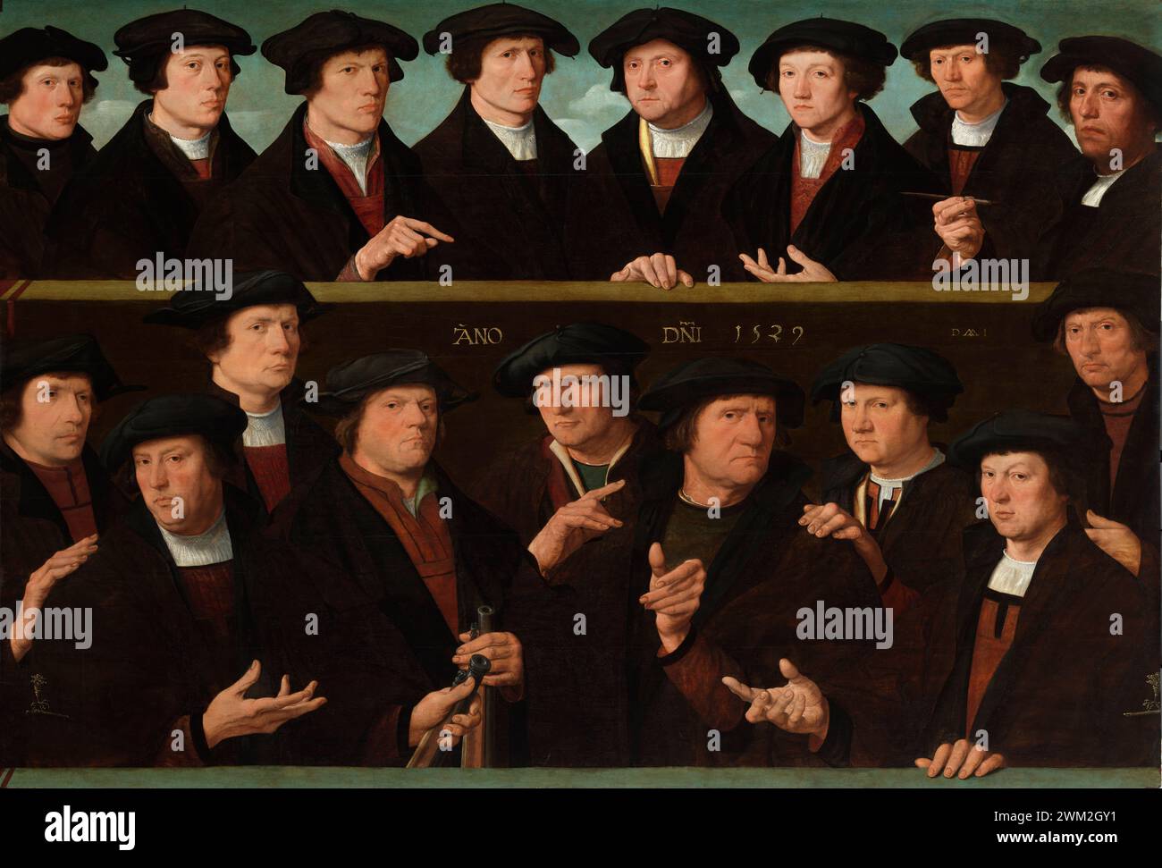 A Group of Guardsmen, 1529, Dirck Jacobsz, 1529 Stock Photo