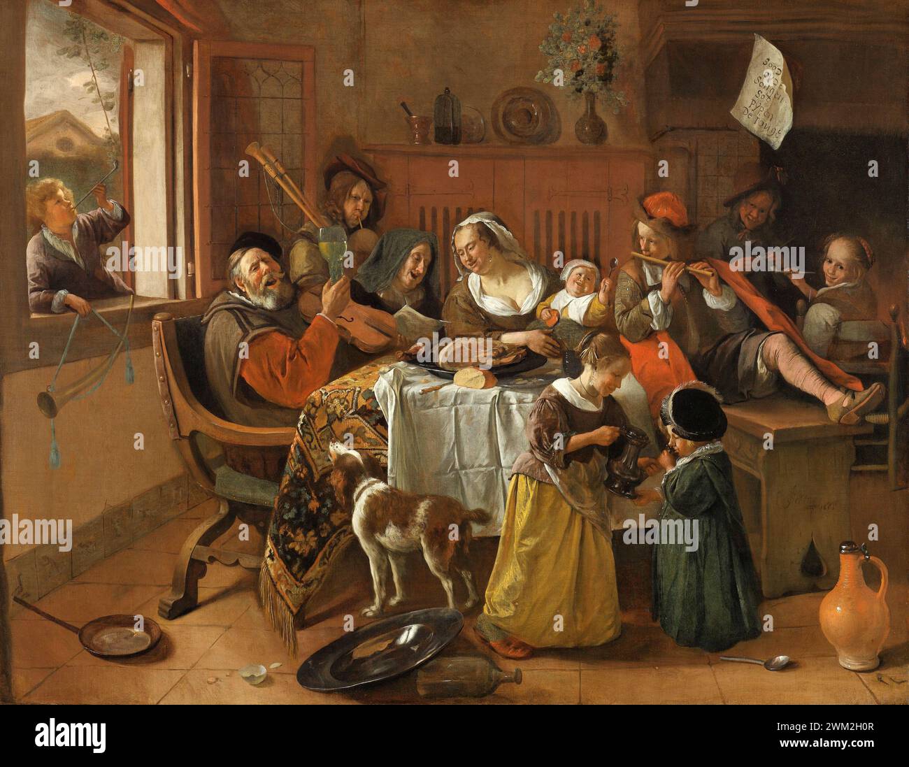 The Merry Family. Jan Steen. 1668 Stock Photo