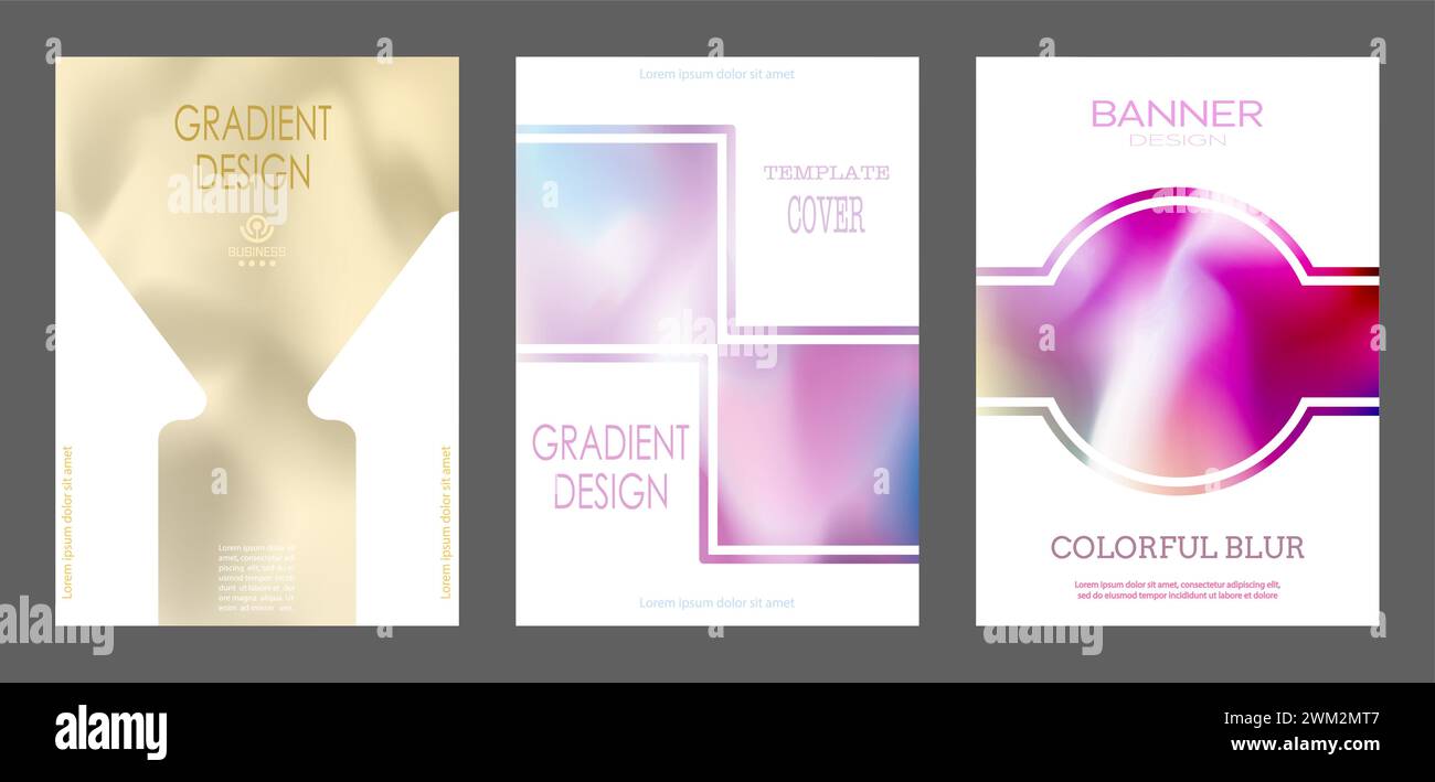 A set of colorful gradients. Cover template, brochure, catalog and