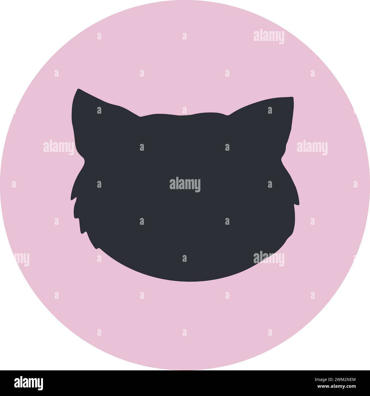 Hand drawn cat head silhouette. Vector illustration Stock Vector