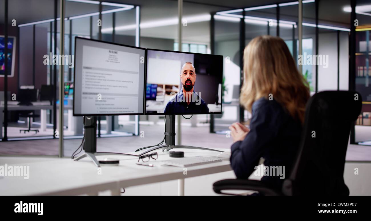 Conference Interview Online Video Conference Job Interview Meeting Call Stock Photo - Alamy