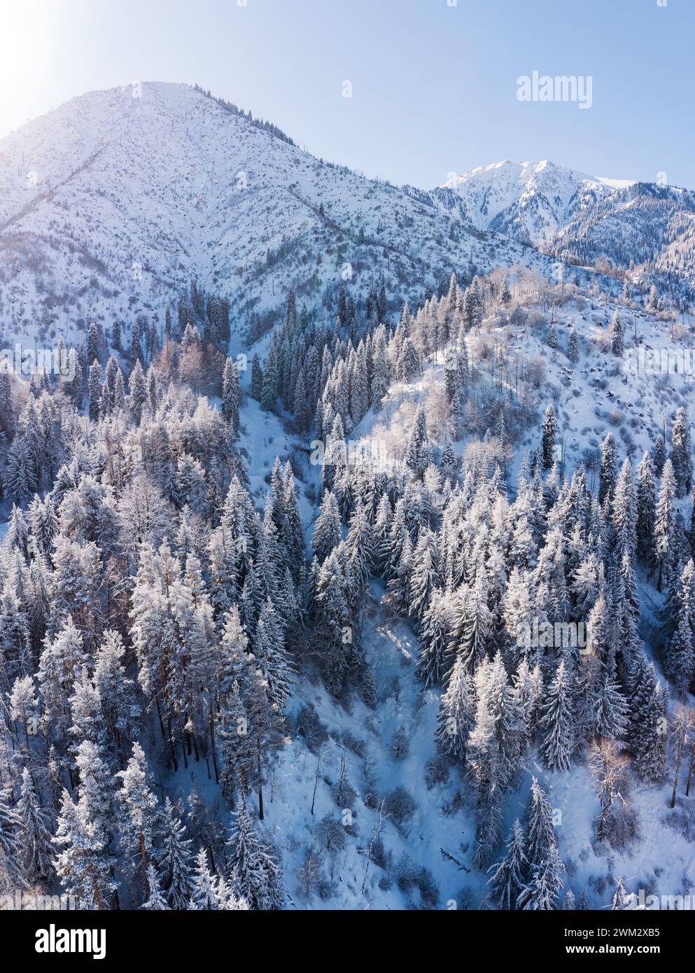 Aerial view winter snowfall day hi-res stock photography and images - Alamy