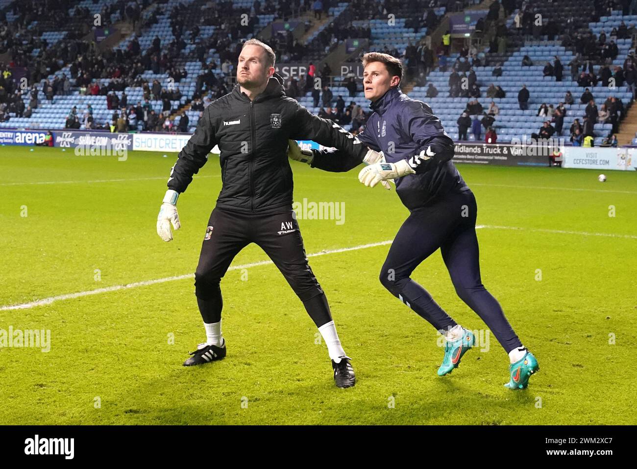 Coventry City Goalkeeper Ben Wilson (right) And Goalkeeper Coach Aled ...