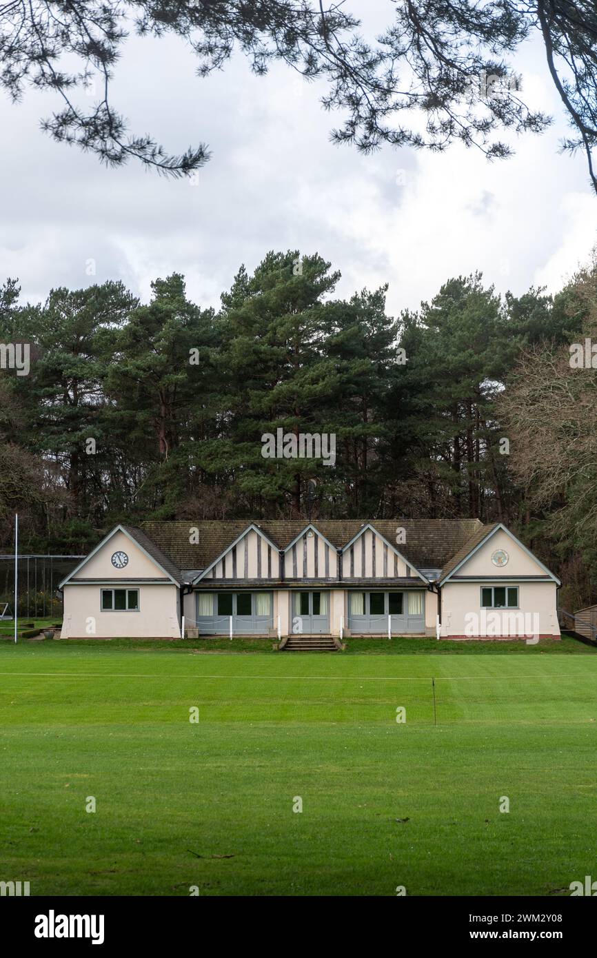 Blackheath Cricket Club and pitch in the Surrey village, England, UK Stock Photo
