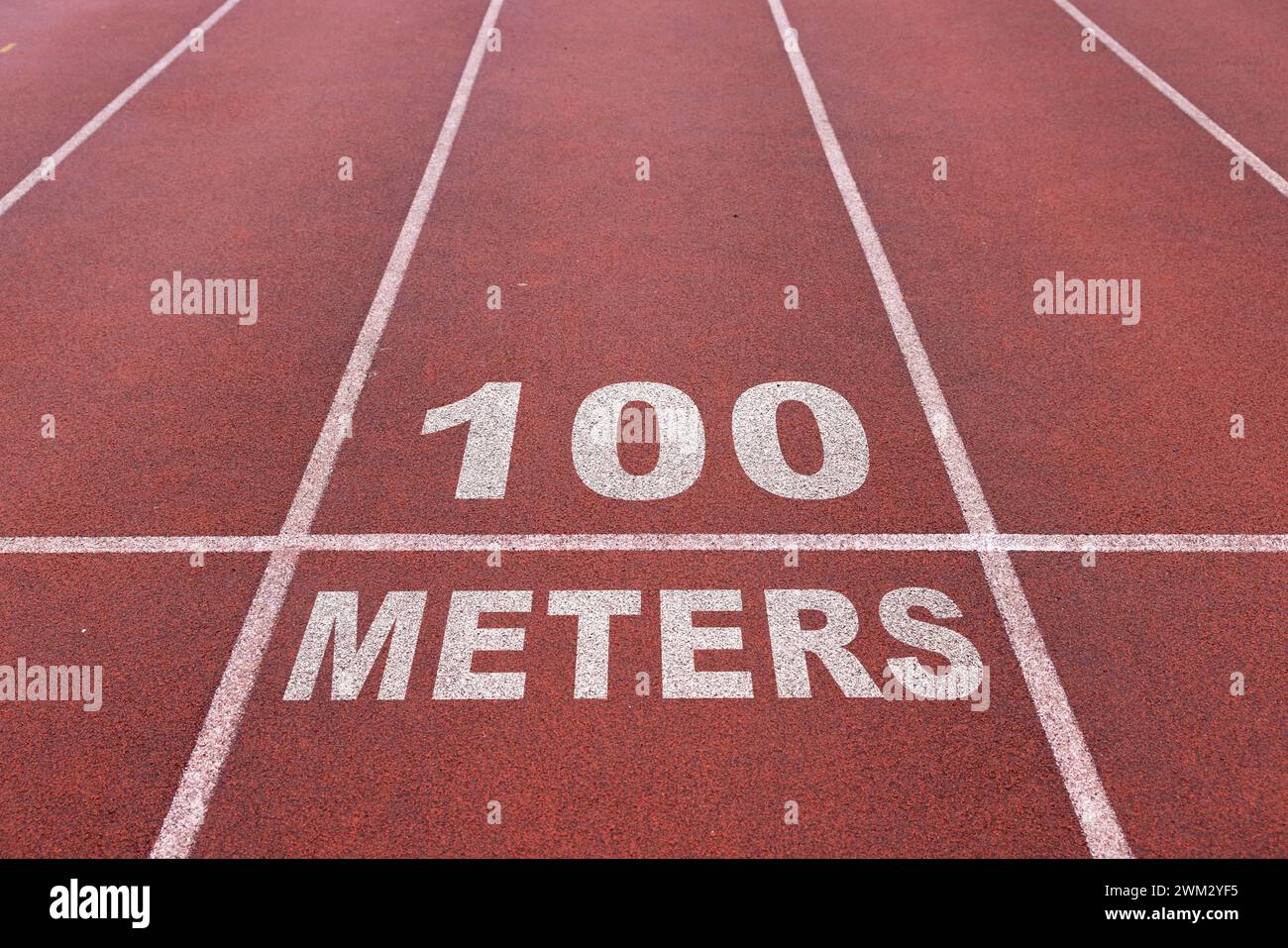 Running track 100 meters concept. Concept for olympic games or reaching