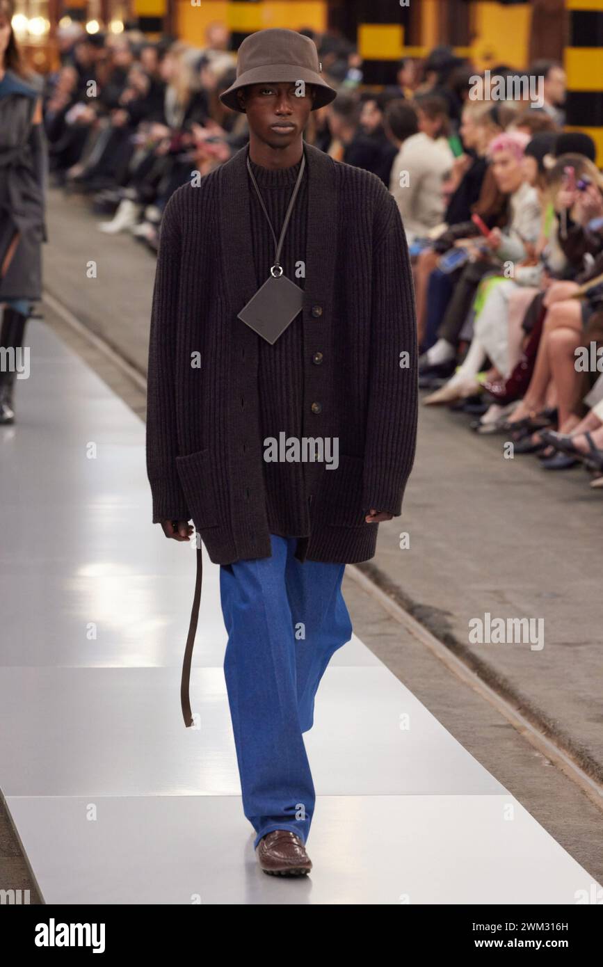 A model walks the runway during Tod's collection show at the Milan ...