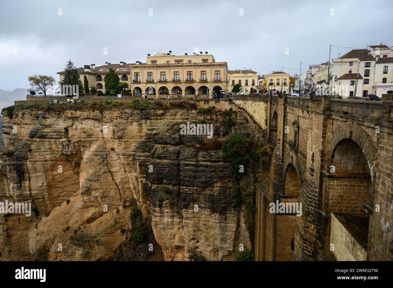 The Puente Nuevo and the old town of Ronda, Malaga, Andalucia, Spain. Stock Photo
