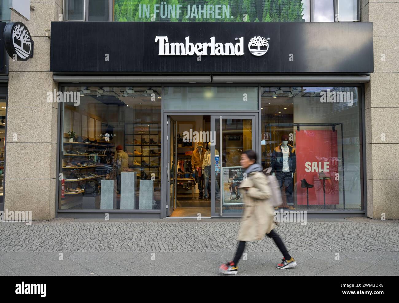 Timberland Schuhe Filiale, Friedrichstraße, Mitte, Berlin, Deutschland *** Timberland Shoes store, Friedrichstraße, Mitte, Berlin, Germany Stock Photo