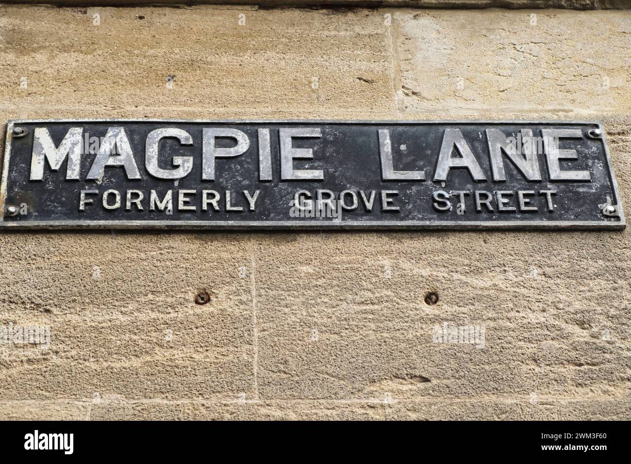 Around the University city of Oxford UK. Magpie Lane Stock Photo