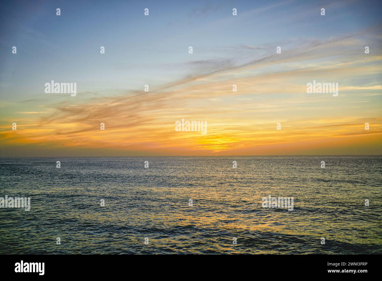 sunset over the atlantic ocean Stock Photo