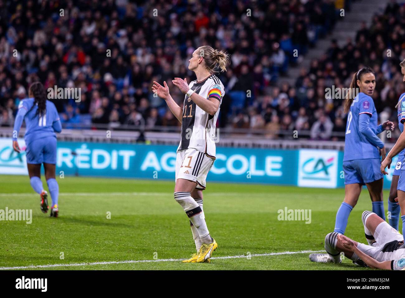 Lyon, France. 23rd Feb, 2024. #11 Alexandra Popp (Germany) in action during the UEFA Nations League semi final game between France and Germany at Groupama Stadium in Lyon, France. (Pauline FIGUET/SPP) Credit: SPP Sport Press Photo. /Alamy Live News Stock Photo