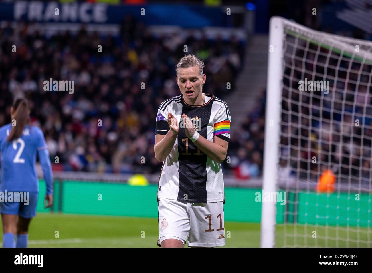 Lyon, France. 23rd Feb, 2024. #11 Alexandra Popp (Germany) in action during the UEFA Women's Nations League semi final game between France and Germany at Groupama Stadium in Lyon, France. (Pauline FIGUET/SPP) Credit: SPP Sport Press Photo. /Alamy Live News Stock Photo