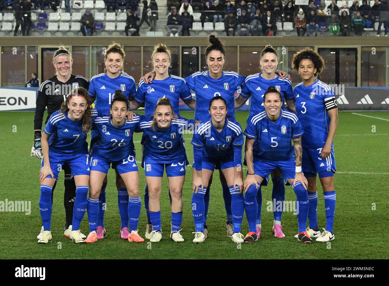 Italy Womenâ&#x80;&#x99;s National Team players pose for a team photo during the Women's International Friendly Match between Italy Women's National Team vs Ireland Women's National Team on 23 February 2024 at 'Rocco B. Commisso' Viola Park, Bagno a Ripoli, Florence, Italy Stock Photo