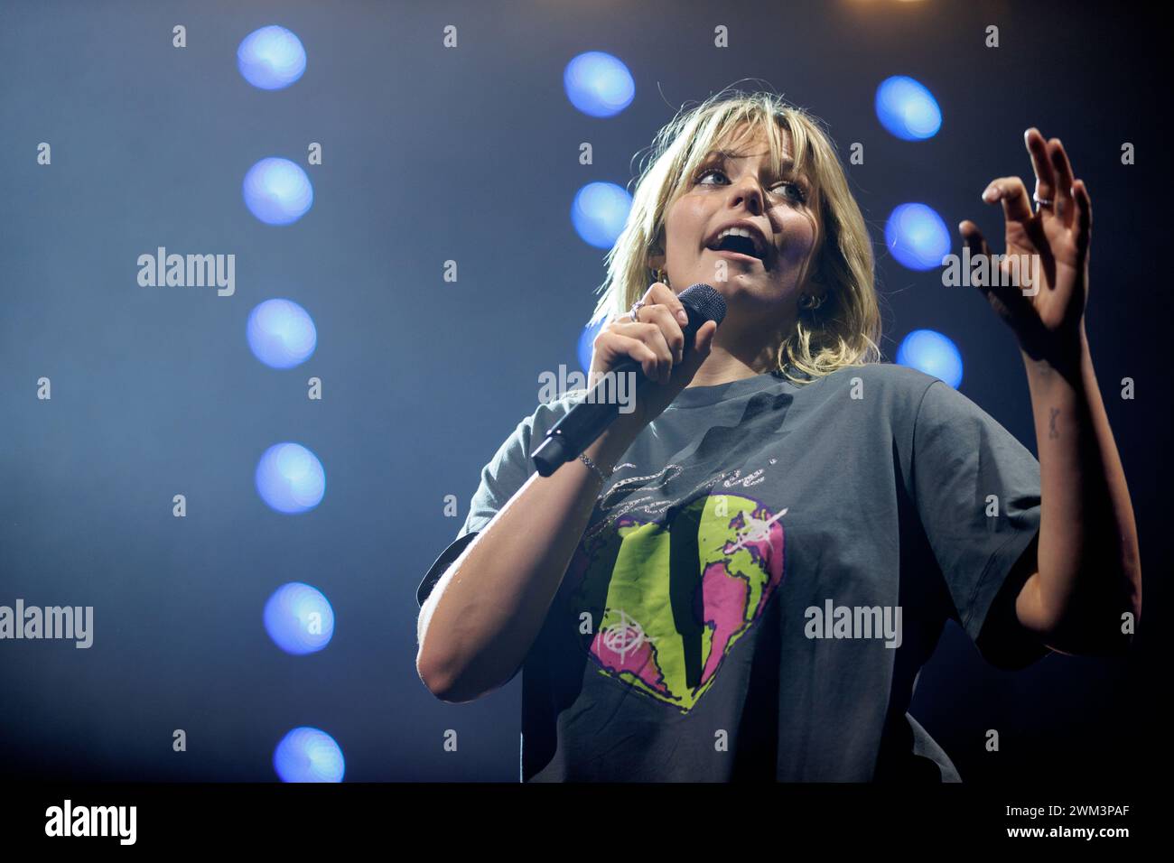 Reneé Rapp performing live onstage at O2 Apollo on the opening night of ...