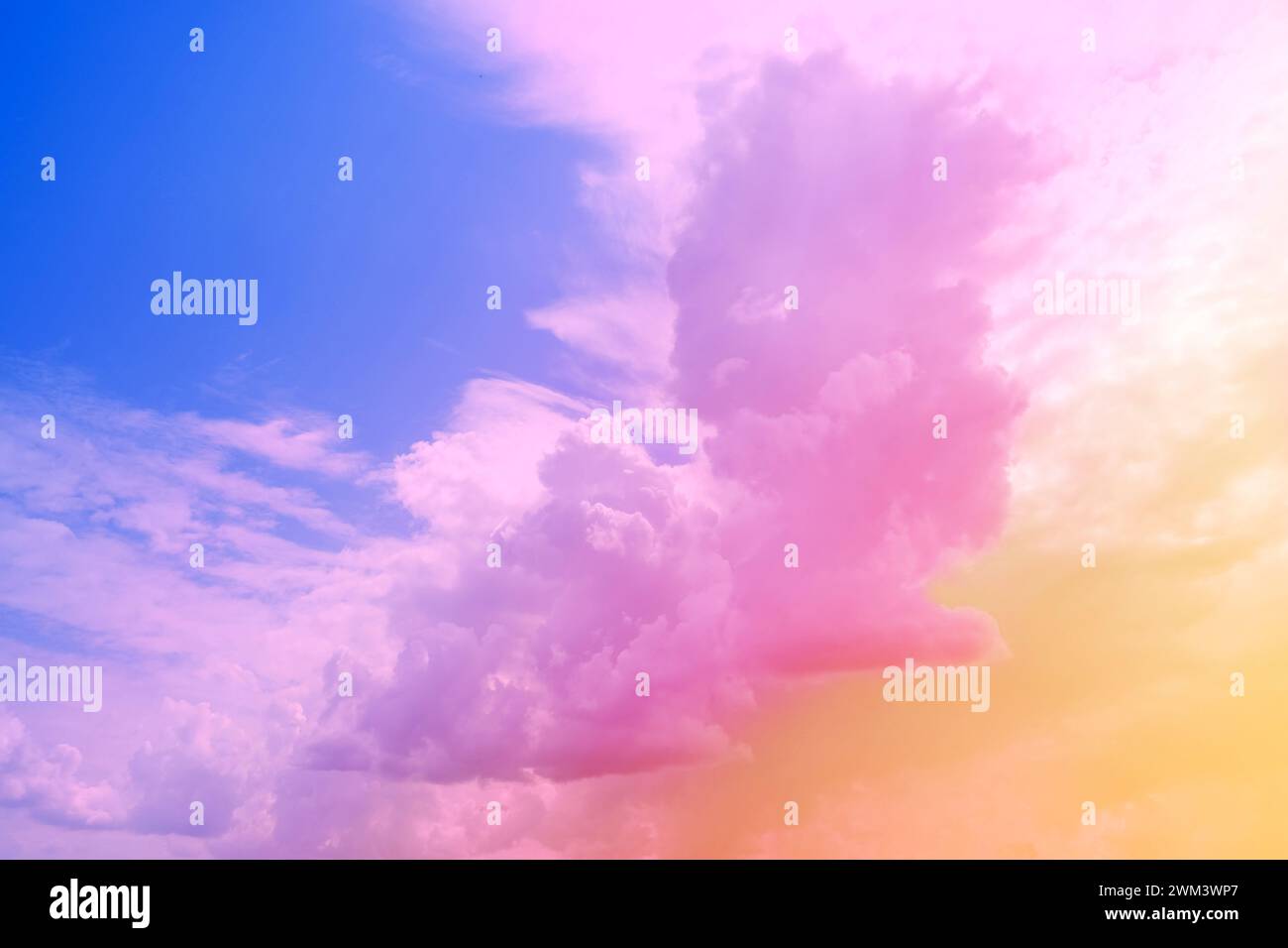 Fluffy clouds floating in beautiful blue sky Stock Photo - Alamy